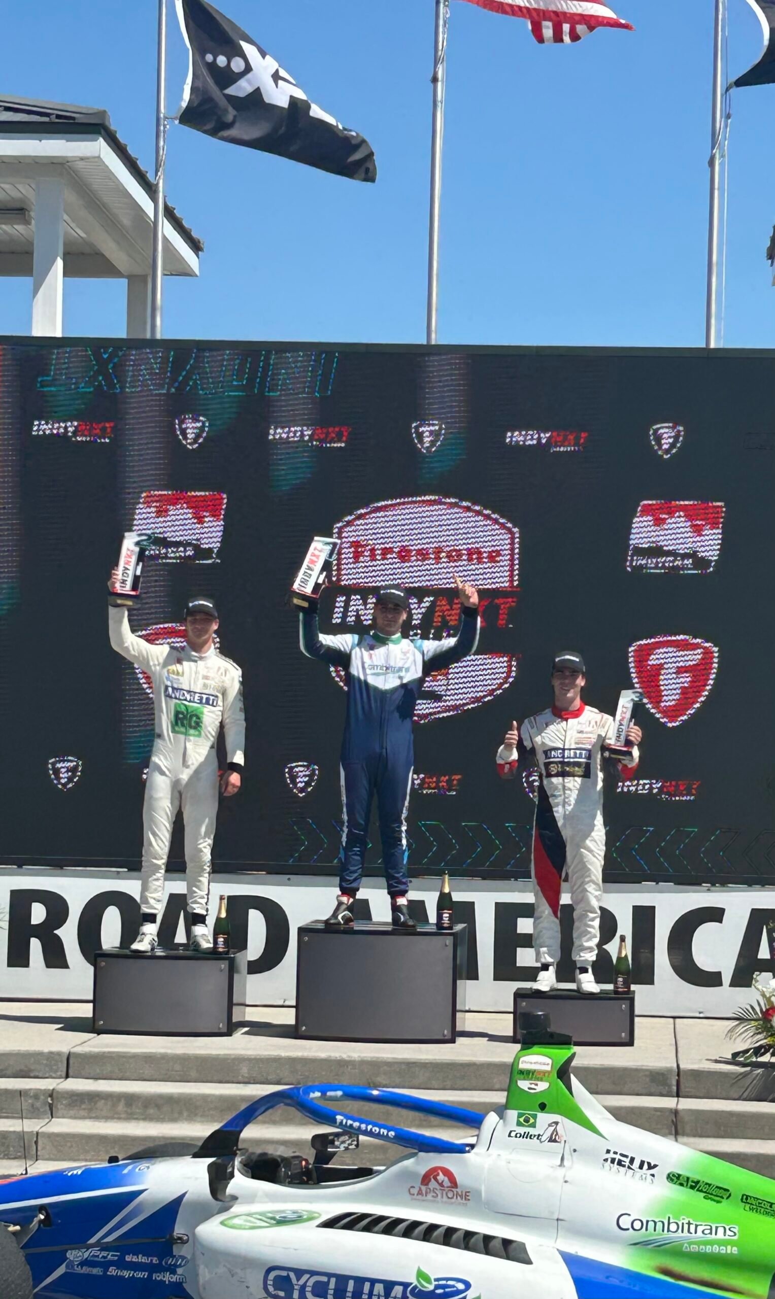 Caio Collet pódio Road America Indy NXT 2025